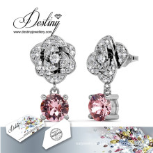 Destino joyas cristales de Swarovski pendientes flor